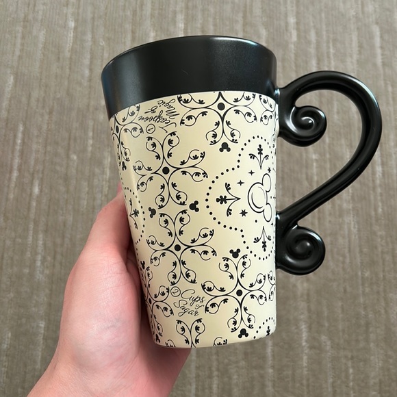 Disney Other - Disney Park 1 Teaspoon Magic Filigree Coffee Mug Mickey Beige Black 16 oz Cup